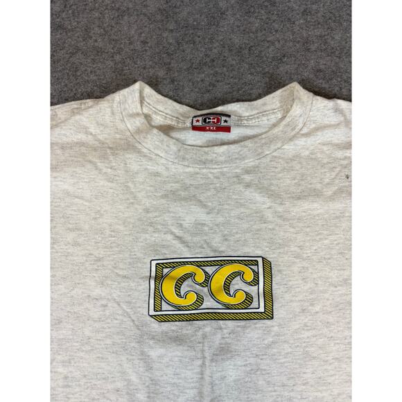 Vintage 90s CC Graphic T Shirt Mens Size 2XL Gray Heathered Streetwear Skate - Picture 3 of 6